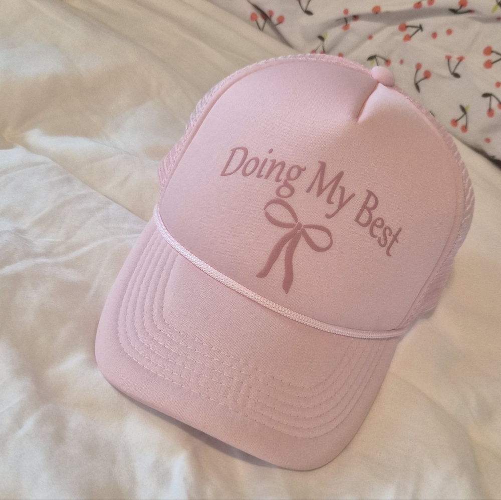 Baby Pink "Doing My Best" Trucker Hat